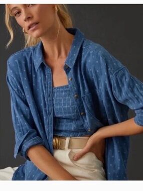 Anthropologie Pilcro long sleeve muslin shirt